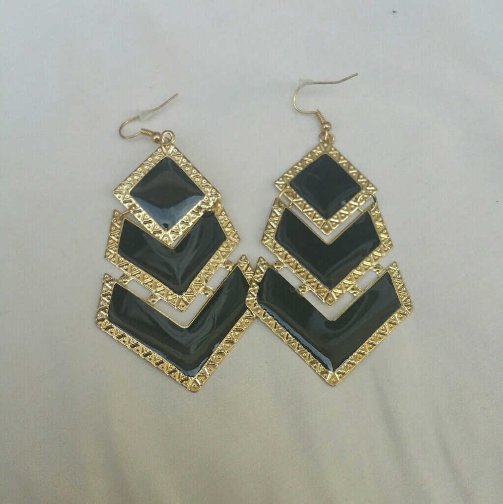 Black and gold earrings